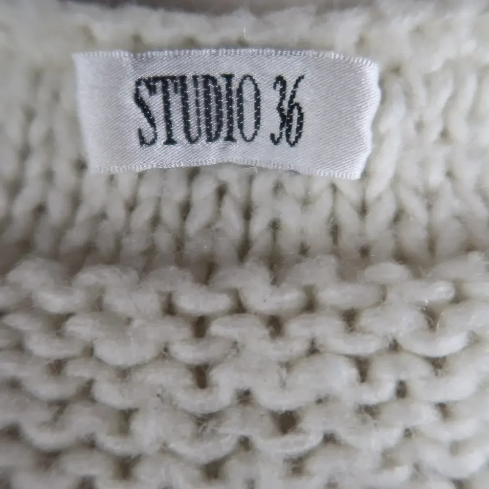 Vintage Cream Knit Shawl Bolero Sweater